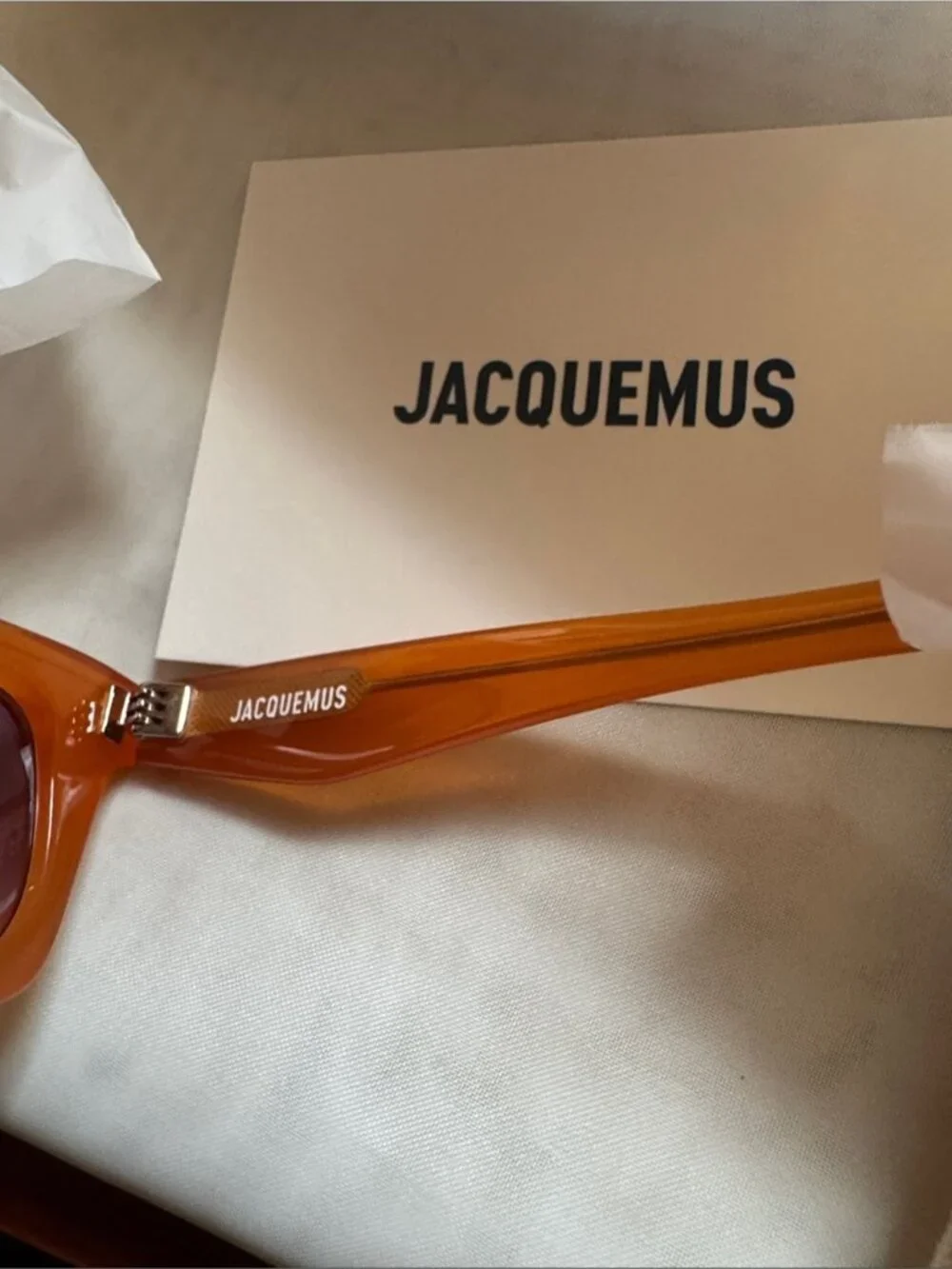 Jacquemus Translucent Orange Cat-Eye Sunglasses